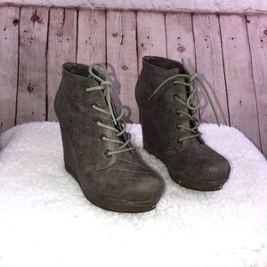 ANTHROPOLOGIE ZURICH SEYCHELLES WEDGE BOOTIES